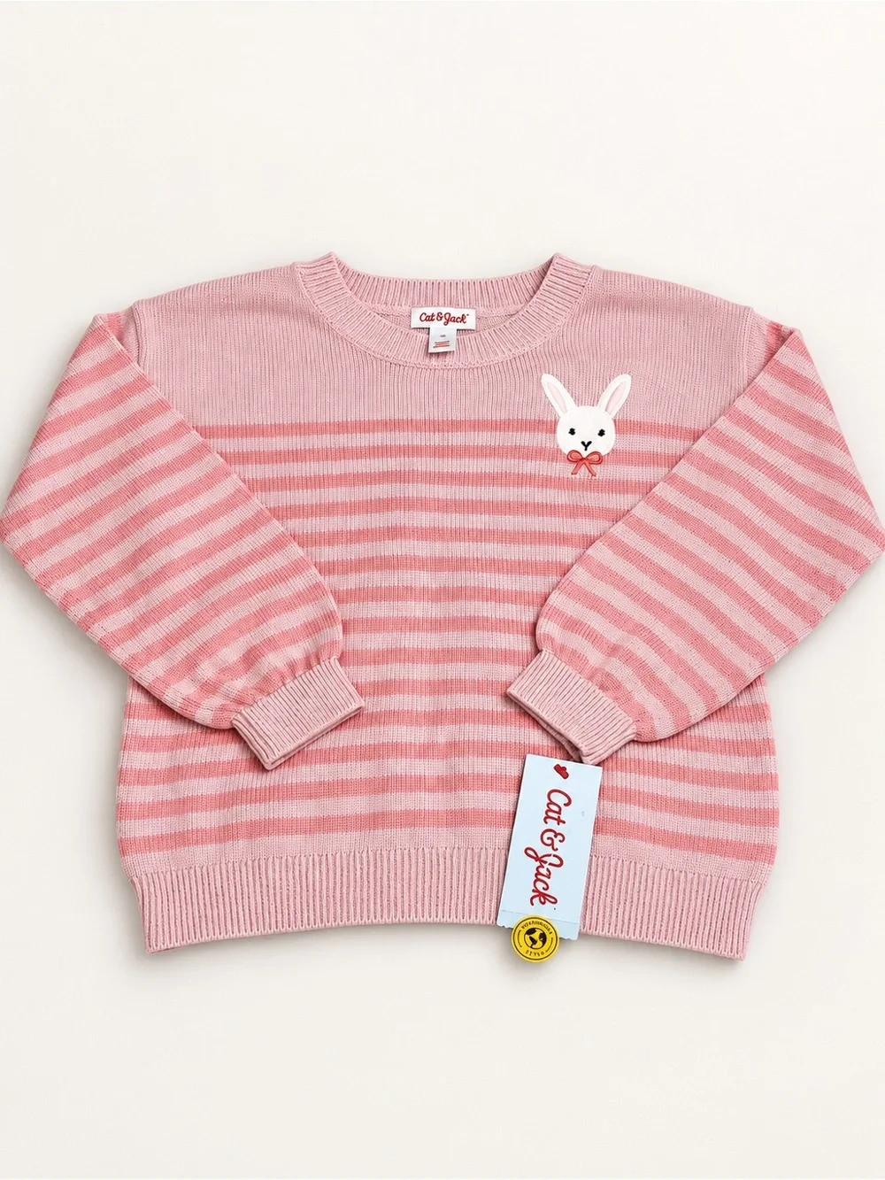 Kids Pink Striped Sweater 5T